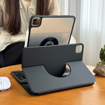 720磁吸适用苹果ipadair7蓝牙键盘保护套10.2平板11代无笔槽pro12.9亚克力防弯壳13透明5全包边m4鼠标套装