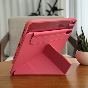 适用于iPad11保护壳2025款3Y折不带笔槽第十代轻薄透明亚克力ipad10苹果平板磁吸拆分11寸西瓜红色皮套防弯摔