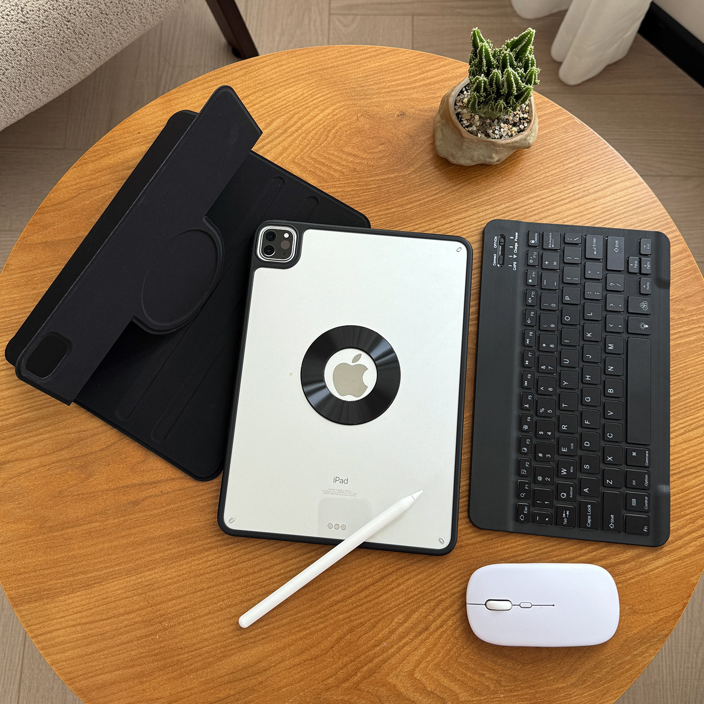 720磁吸适用苹果ipadair8蓝牙键盘保护套10.2平板11代无笔槽pro12.9亚克力防弯壳13透明5全包边m4鼠标套装6图片