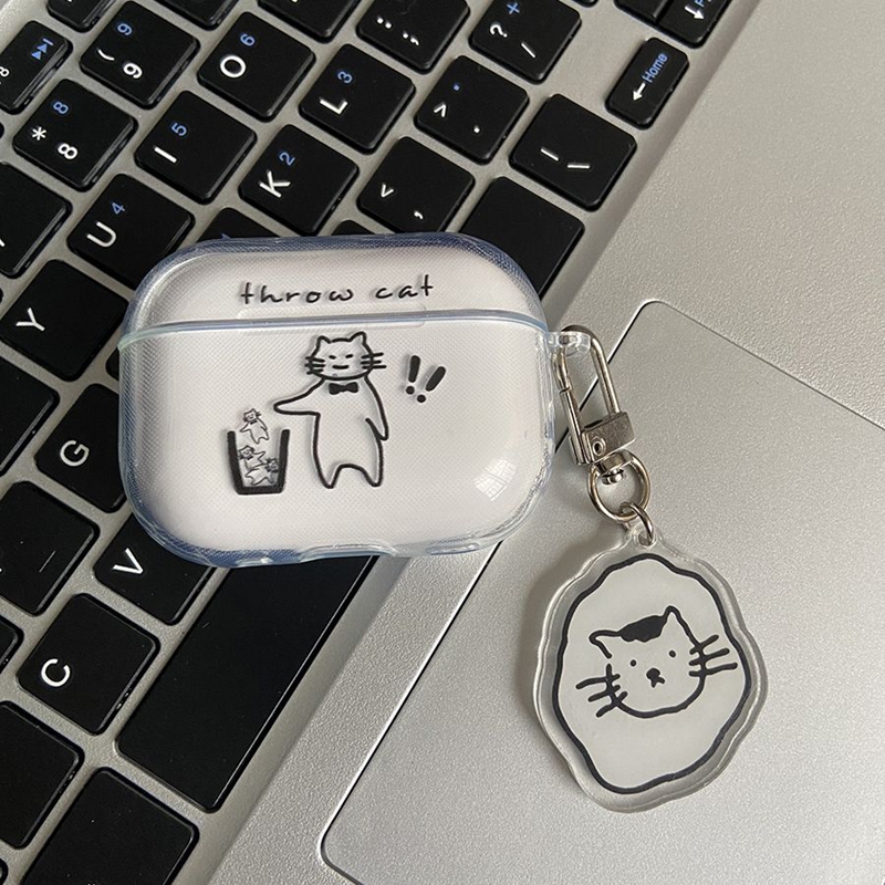 垃圾桶小猫适用小米3pro降噪耳机保护套透明红米Buds5/4/3蓝牙保护壳buds4pro软air2SE降噪3耳机壳Dots3