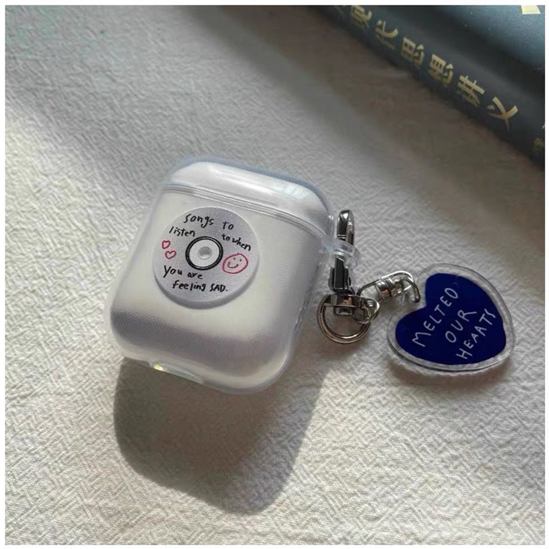 英文唱片适用小米3pro降噪耳机保护套透明红米Buds5/4/3蓝牙保护壳buds4pro软air2SE降噪3耳机壳Dots3