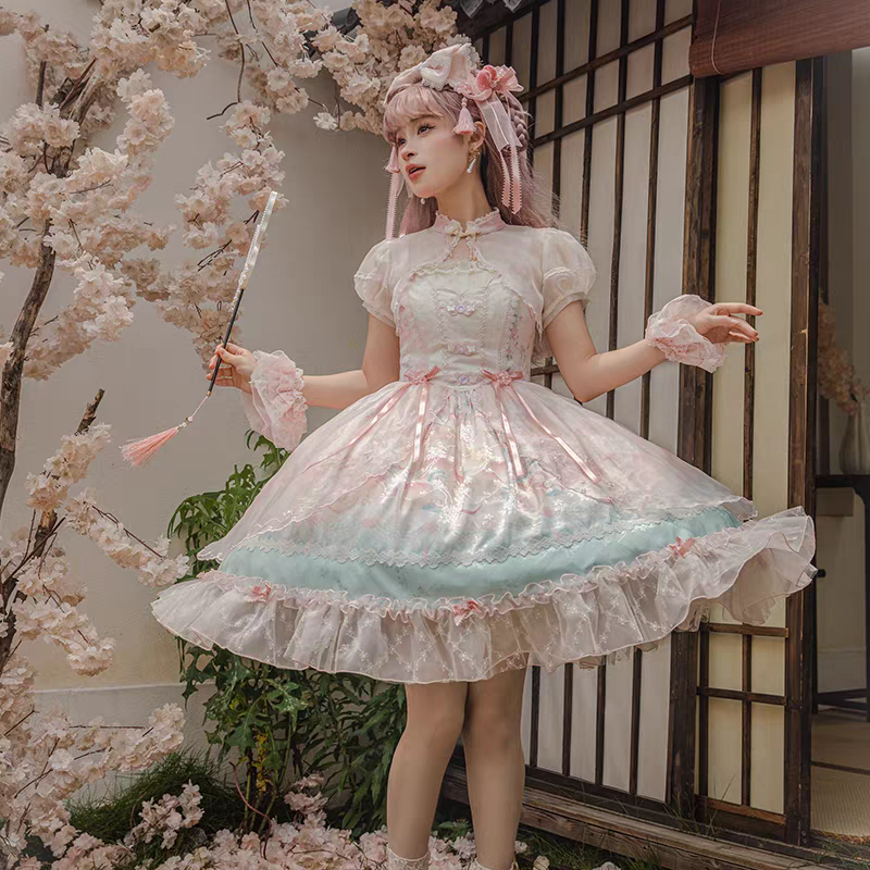 桃与月 原创Lolita裙设计 元气少女国风优雅 花与珍珠匣,女装/女士精品,汉服半身裙,淘宝优惠券,粉丝福利购,淘宝优惠卷