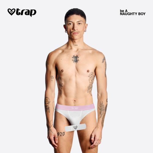 Trap「酷动」系列男式日常低腰U型小兜三角内裤-纯真白