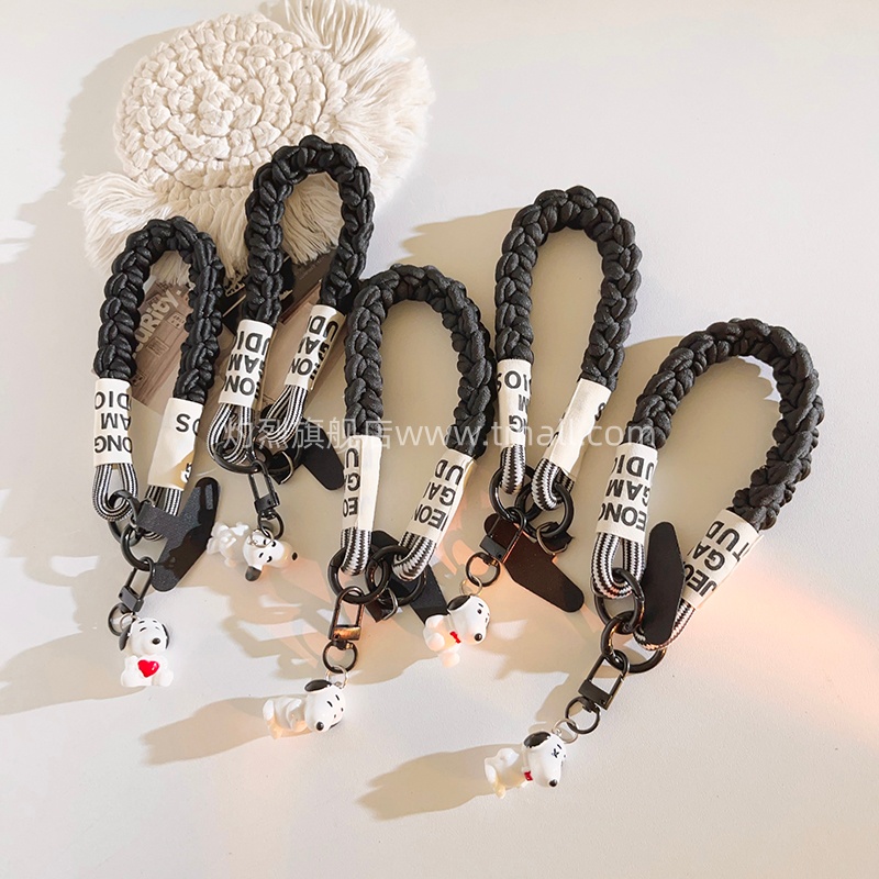 可爱立体卡通史努比挂件手机壳短款手提防丢手腕挂绳多功能结实手机链网红趣味学生女通用ccd钥匙扣便携挂绳