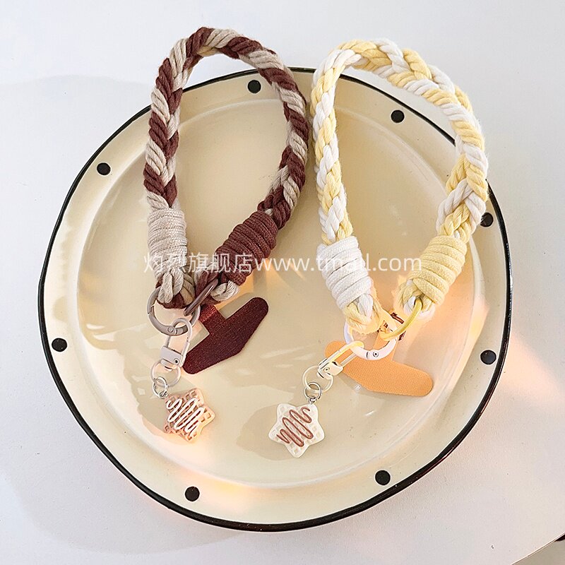 小众糖浆星星饼干手机挂件尼龙线材编织挂绳手机链百搭ins学生妹女款耳机套挂饰通用ccd相机便携手腕防丢挂链