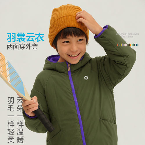 秋冬儿童轻薄连帽防风保暖棉服