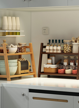 厨房多功能置物架小型桌面调料品多层收纳架台面上油盐酱醋摆放架