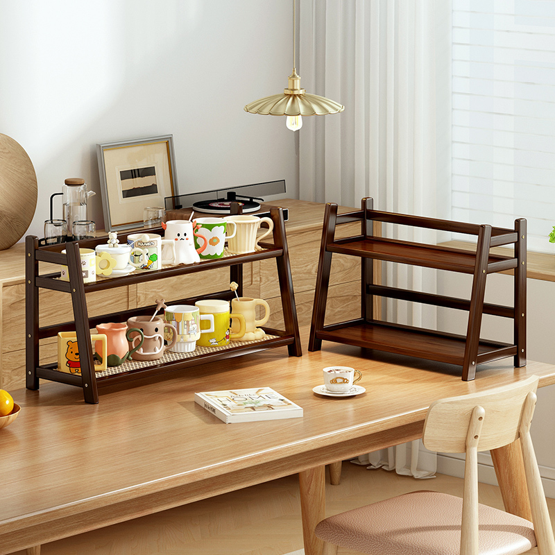 转角杯架客厅桌面拐角杯子收纳置物架简约双层水杯咖啡杯摆放架子