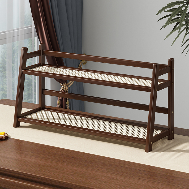 桌面博古架小型现代简约茶杯茶具置物架装饰品摆件茶室茶叶收纳架