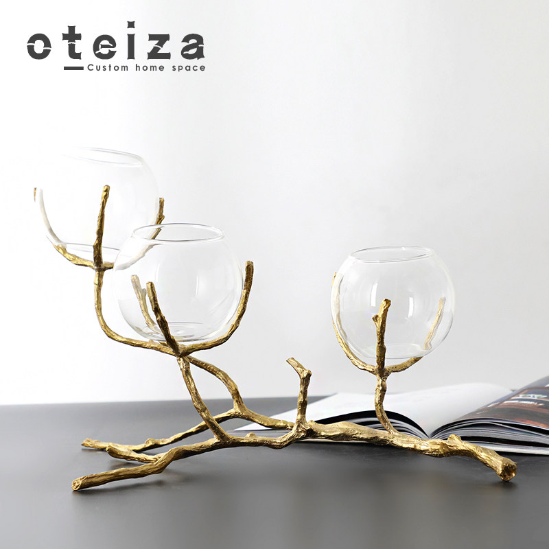 Oteiza透明球金属摆件欧式办公桌酒柜展示柜客厅电视柜轻奢样板间