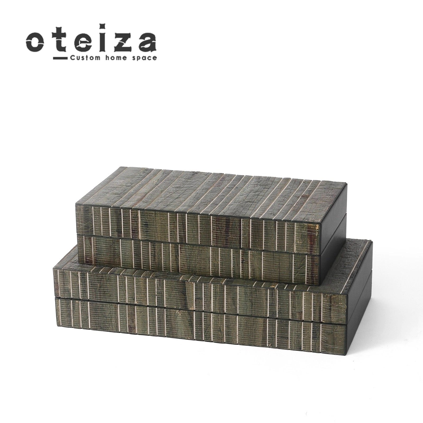 Oteiza现代简约布料首饰盒收纳盒实木托盘样板间衣帽间办公室摆件