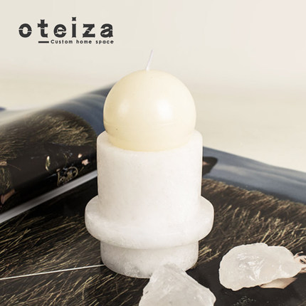 Oteiza现代简约黑白几何大理石烛台样板房客厅茶几桌面工艺品摆件