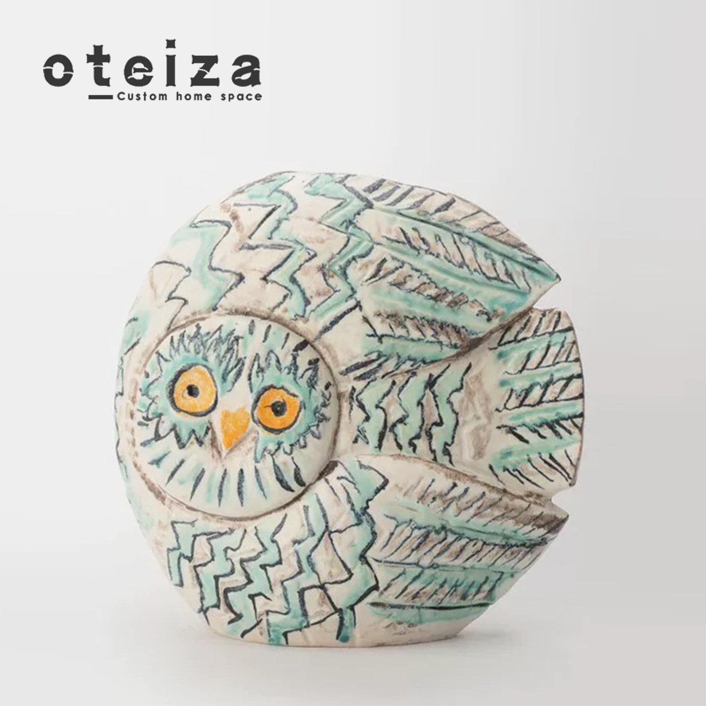 Oteiza简约现代艺术抽象几何陶瓷摆件书房卧室酒店样板间装饰花器