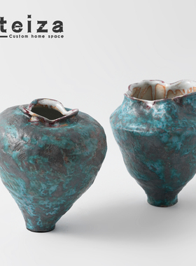 Oteiza新中式侘寂风陶瓷花瓶摆件样板间售楼处酒店客厅装饰品花器