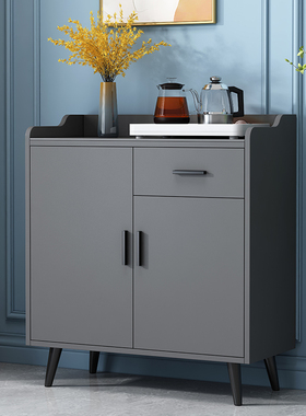 岩板餐边柜轻奢办公室茶水柜客厅厨柜厨房储物柜子靠墙一体备餐柜