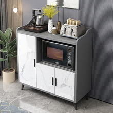 餐边柜岩板厨房储物微波炉柜一体靠墙收纳客厅实木轻奢茶水柜碗柜