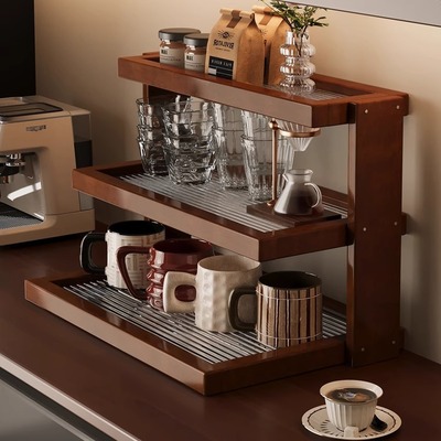 桌面水杯架子多层置物架现代简约新中式博古架茶具茶壶收纳摆放架