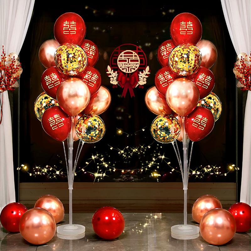 结婚气球立柱布订支架婚婚房客22895厅场景新房置路引开婚庆业庆