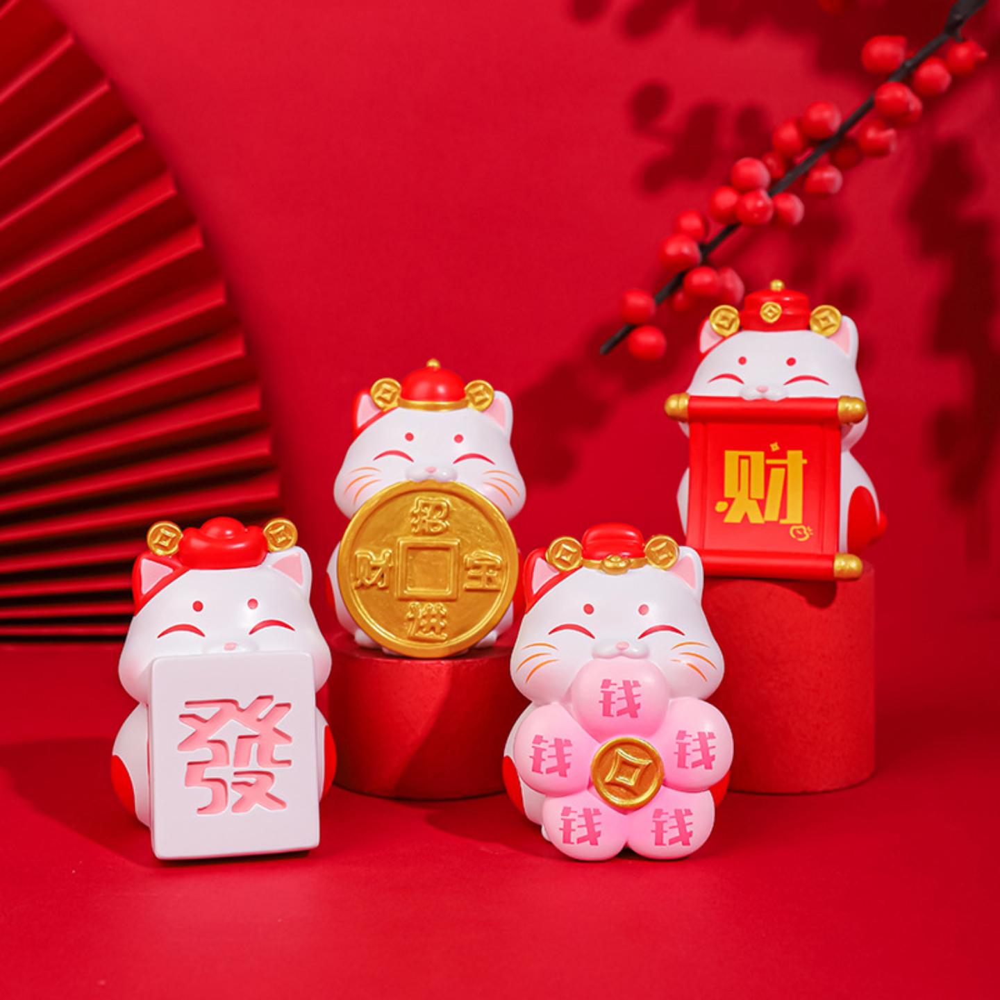 财猫来啦可爱招财猫咪创意树脂摆件桌面家居装饰品送女生新年礼物