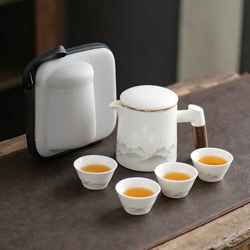 旅行茶具套装户外式陶瓷快客杯一