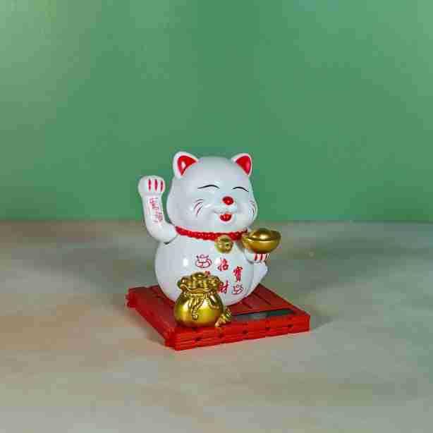 太阳能新招财猫车汽聚财载内饰摆件光能摇可爱开业招SF09256款手
