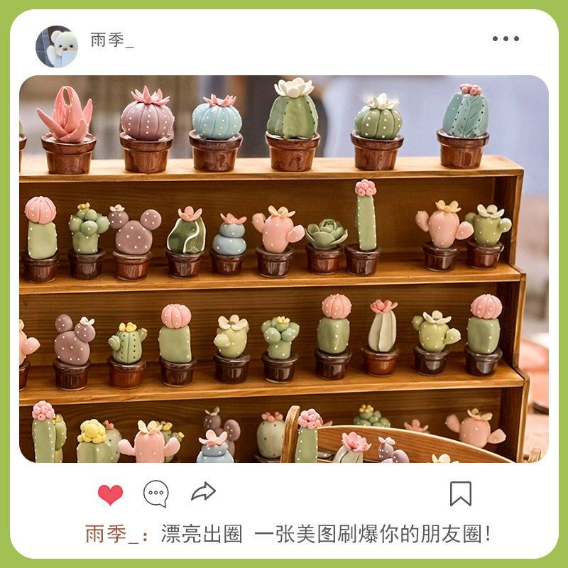 ins马龙陶瓷花迷你摆件工艺风品摆摊小商品多肉仙人网卡仙红多肉