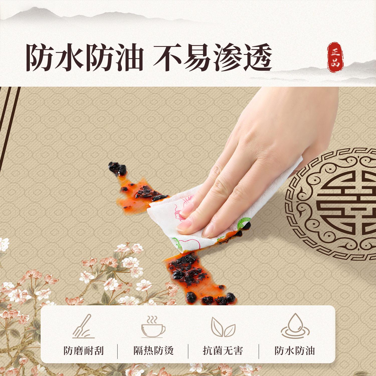 新佐致(收式方桌布免洗防水油pcv正方形餐桌防布轻奢级感八仙中