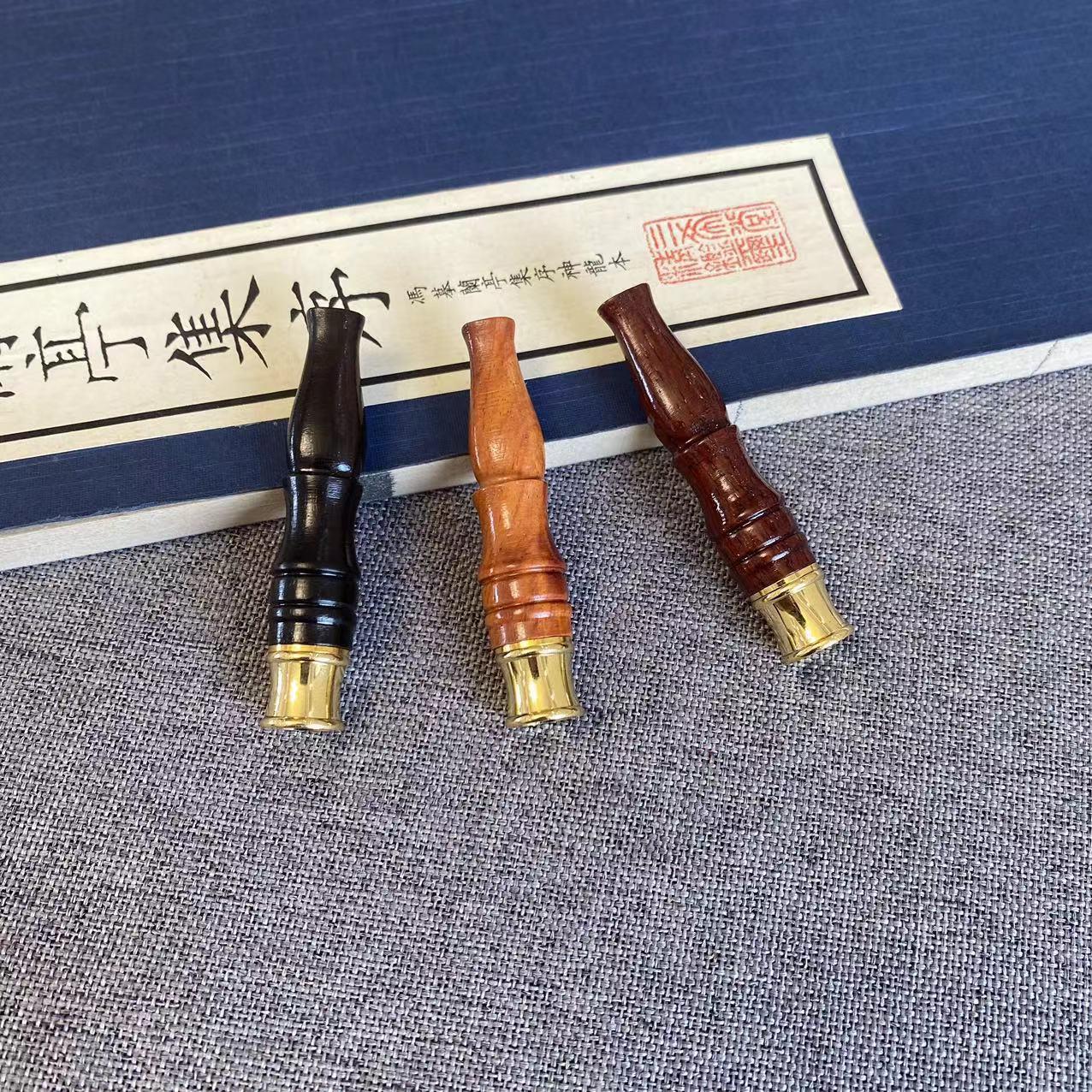 黑拆檀手木烟斗烟嘴木865质烟斗过烟嘴把件烟斗可洗烟具古滤朴雕