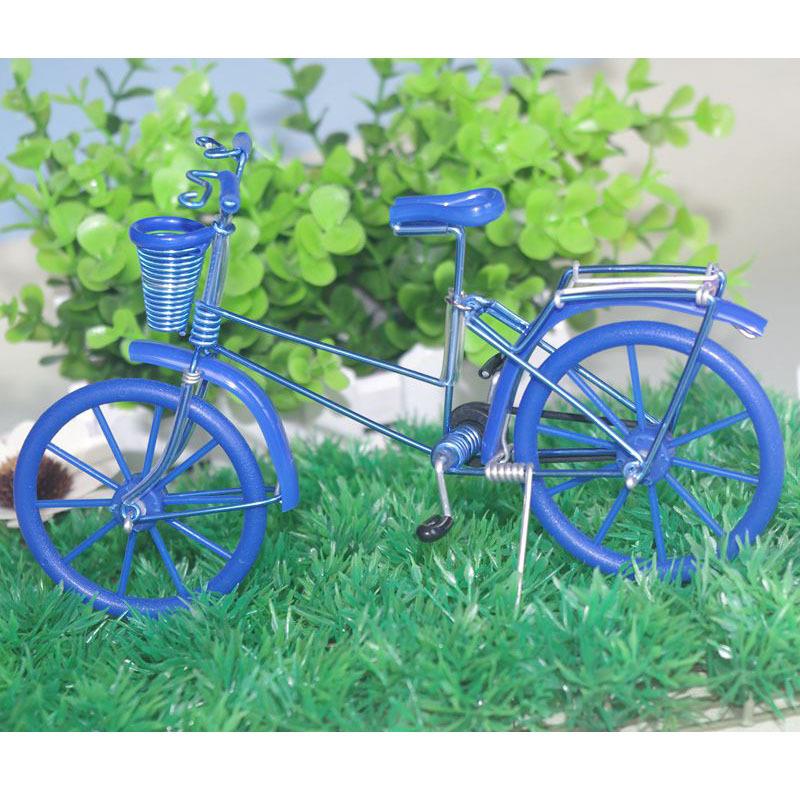 【彩轮单居车(金加框)】属铝丝模手工自行车车创意家旅游工艺品