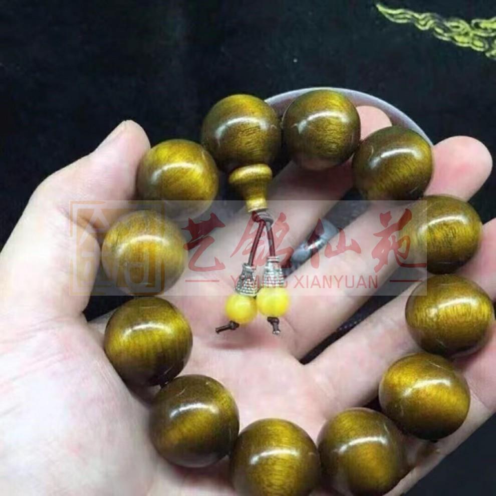 金丝楠木手阴串木纹文玩珠链手串2.0女士波艺铭仙苑文玩手子