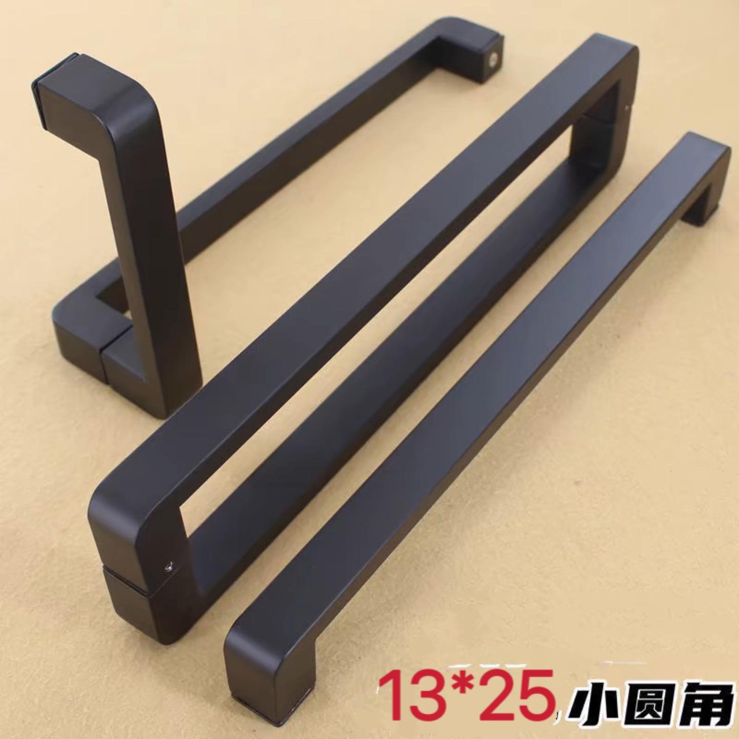 淋浴房拉手黑色玻璃门高档隔断门图片