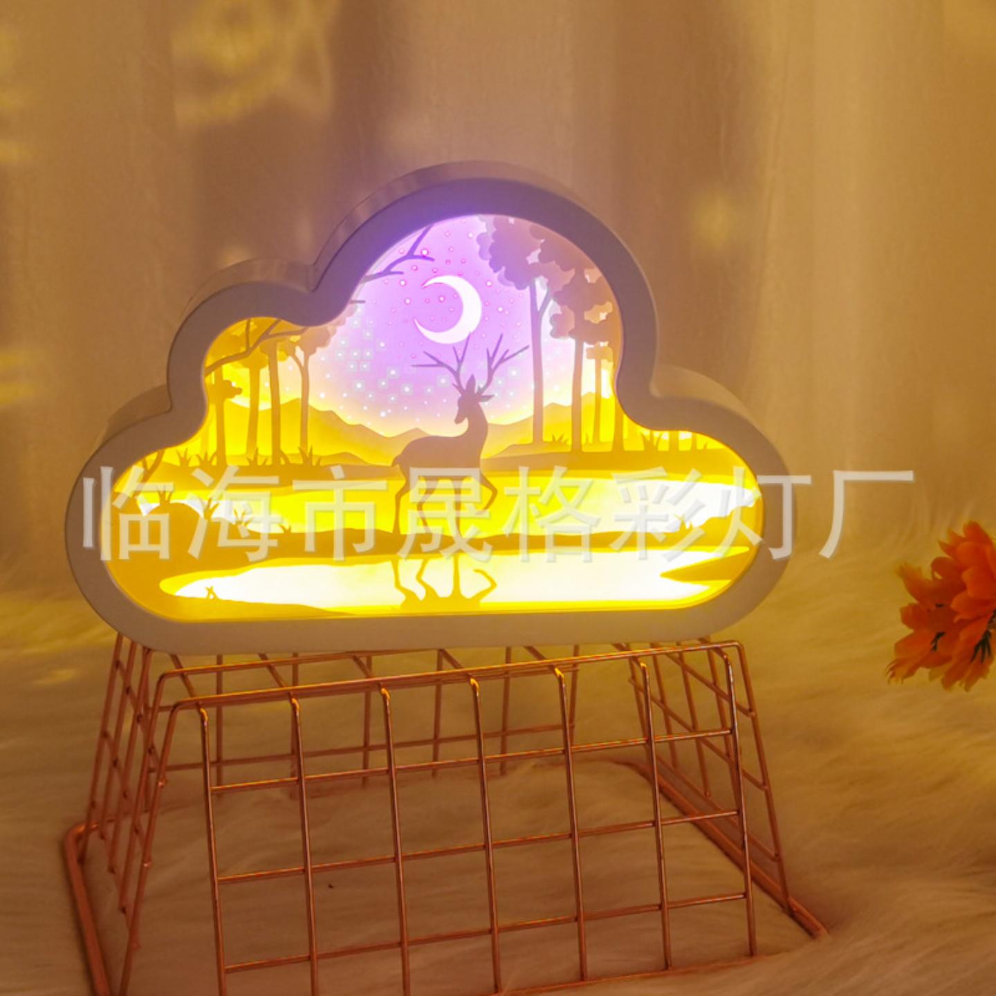 创意云朵纸雕灯生日礼物送女生有