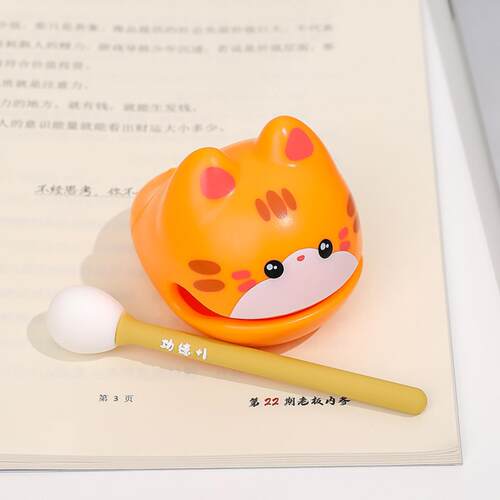 可爱小猫木鱼办公室解压桌面摆件