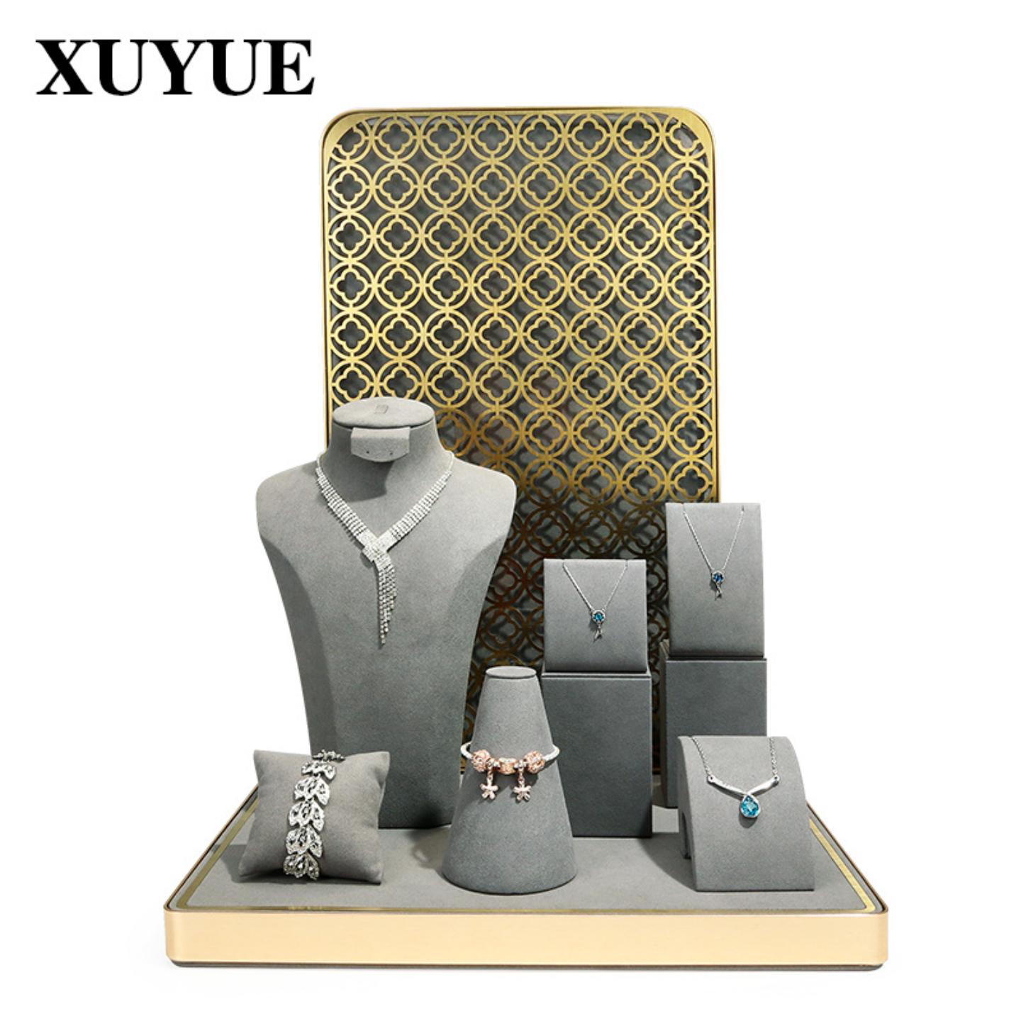 直销橱窗展示道具金属灰色超纤