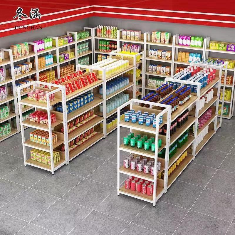 超佐致（收市货架便利店置架商物店零柜文具食店木质双面多柜层展