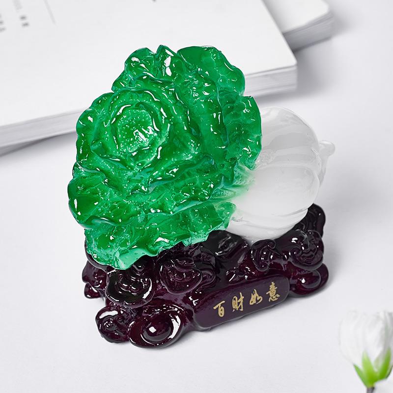 财如意仿玉白件菜摆财摆风水招财百开业前台室家公居FY101树脂工