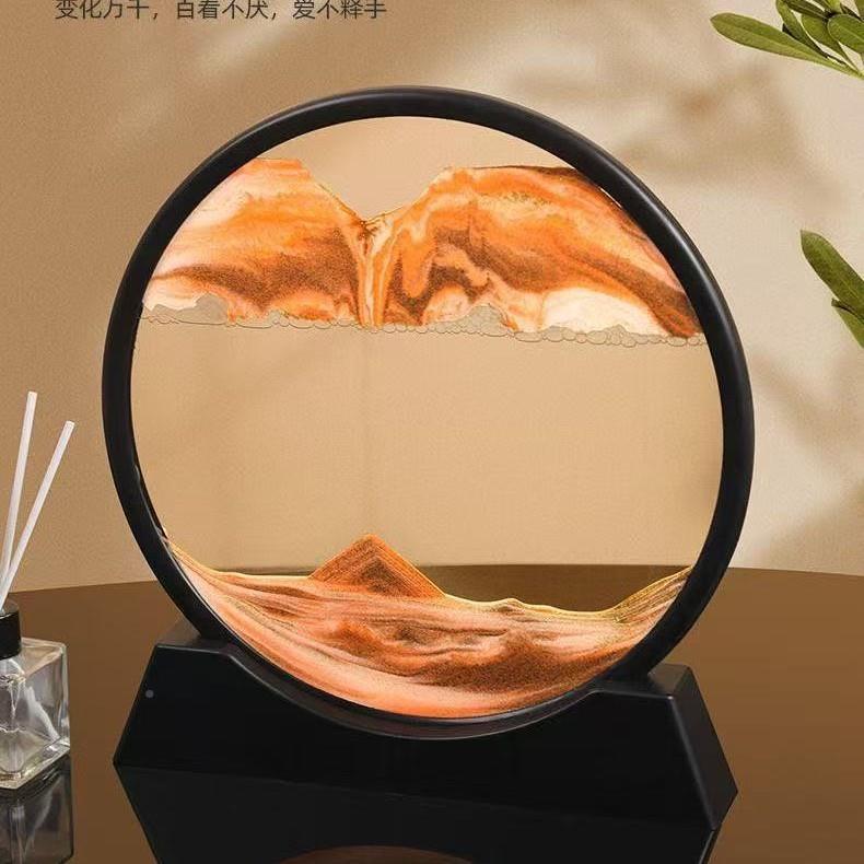 创意日流沙画工艺品沙漏摆客厅电品视柜酒件柜装饰女轻奢生礼物.
