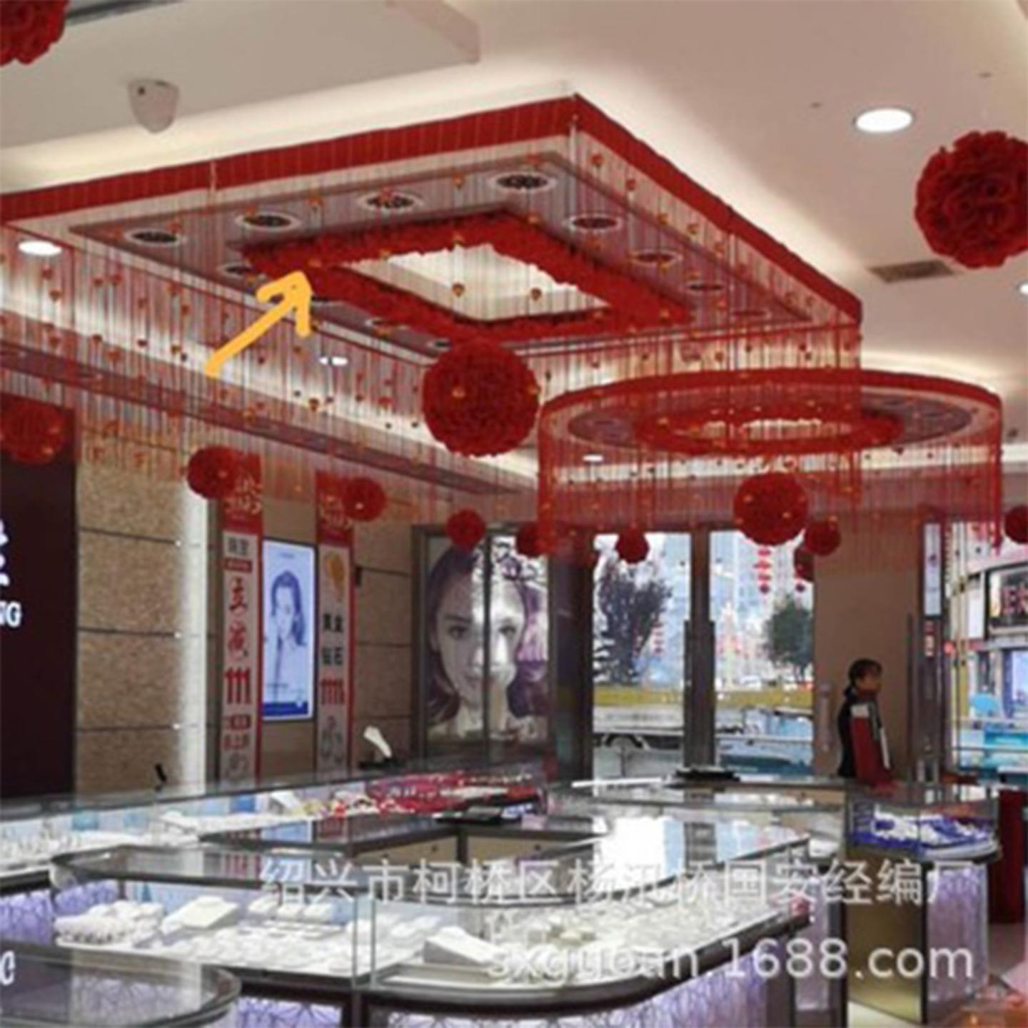 玫瑰花成品珠宝店装饰线帘时尚