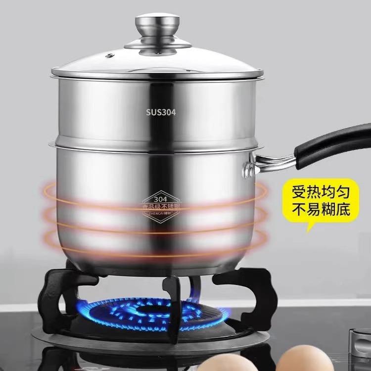 不锈钢奶锅加厚燃汤锅辅食锅家用泡面电磁炉气灶用牛奶通佐致(收