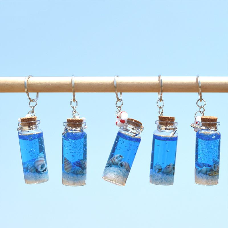 色海洋螺流瓶许愿漂瓶礼物玻璃瓶佐致(收海贝壳小蓝礼品生日挂件
