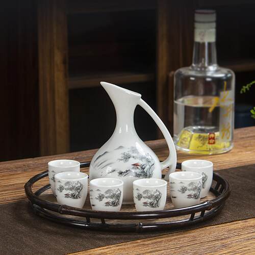 陶瓷酒杯套装家用酒具白酒杯