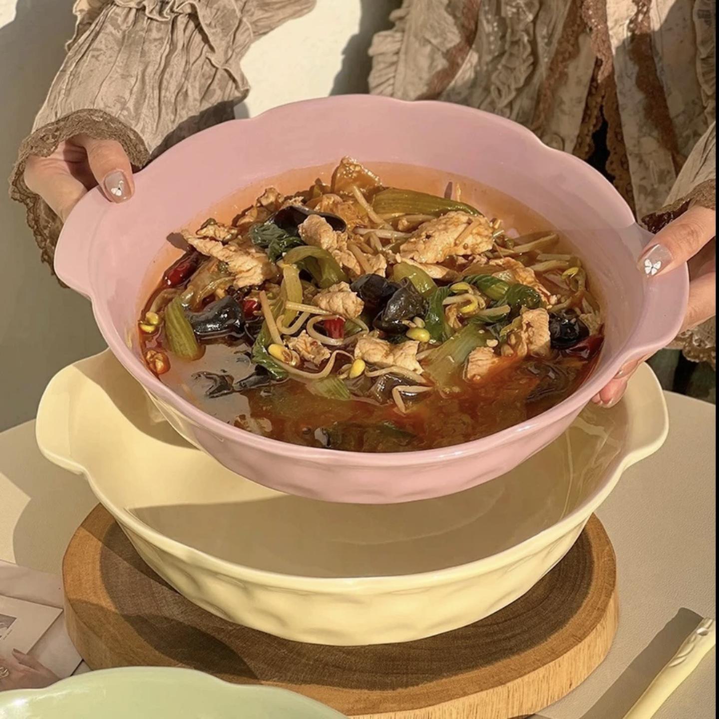 新款陶瓷大容量酸菜鱼双耳大盆碗