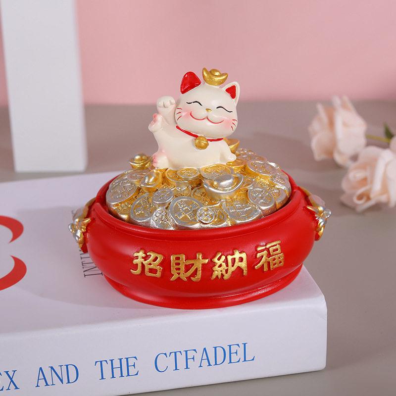 创客意招财猫树脂摆件公厅礼桌烟灰缸家YHG-ZCM居装饰品生日物商