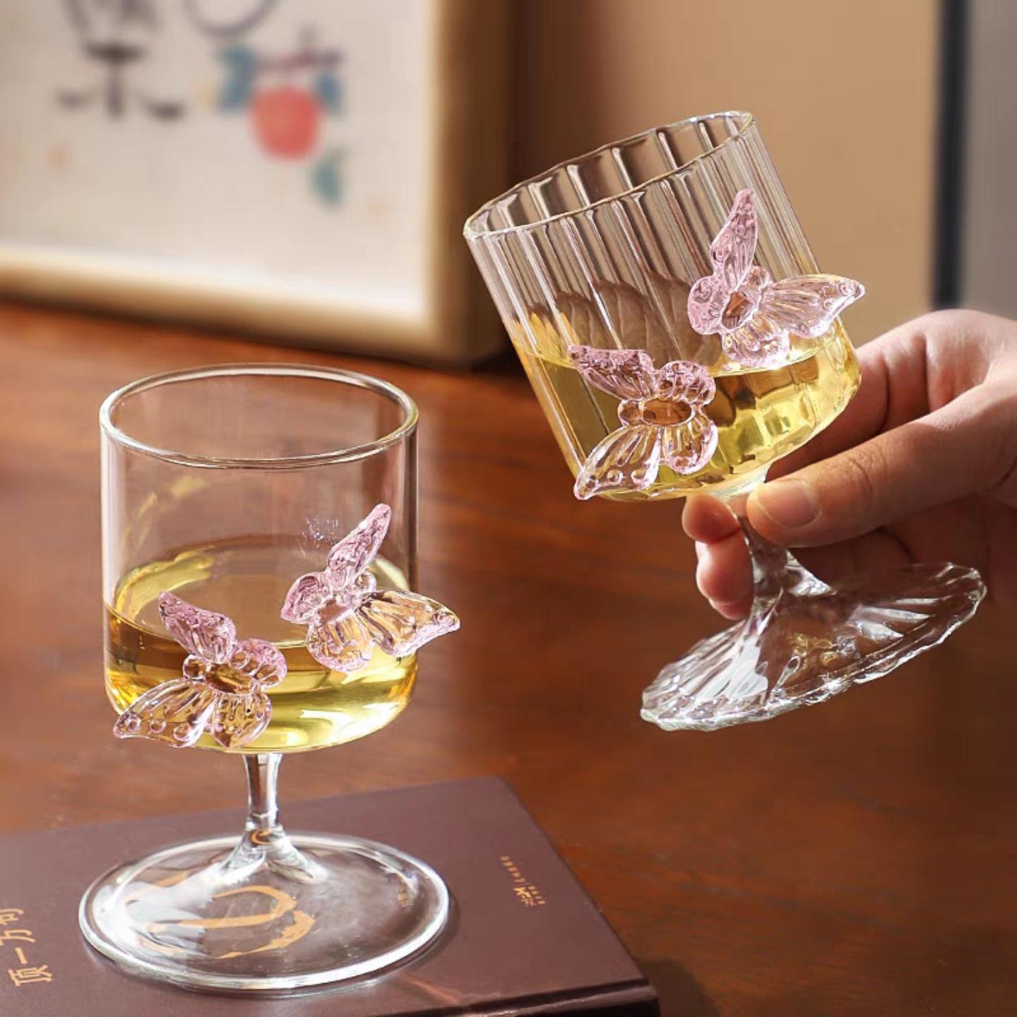 蝴蝶高脚酒杯香槟鸡尾酒杯红酒杯