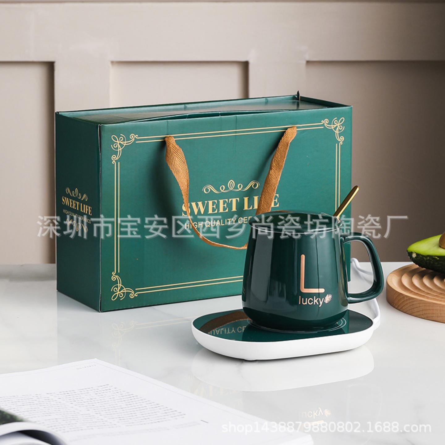 伴手礼马克杯咖啡杯子55℃度加热