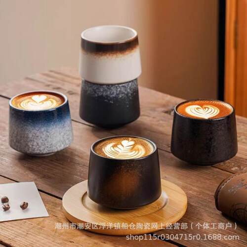 釉下彩复古花边咖啡杯碟套装家用
