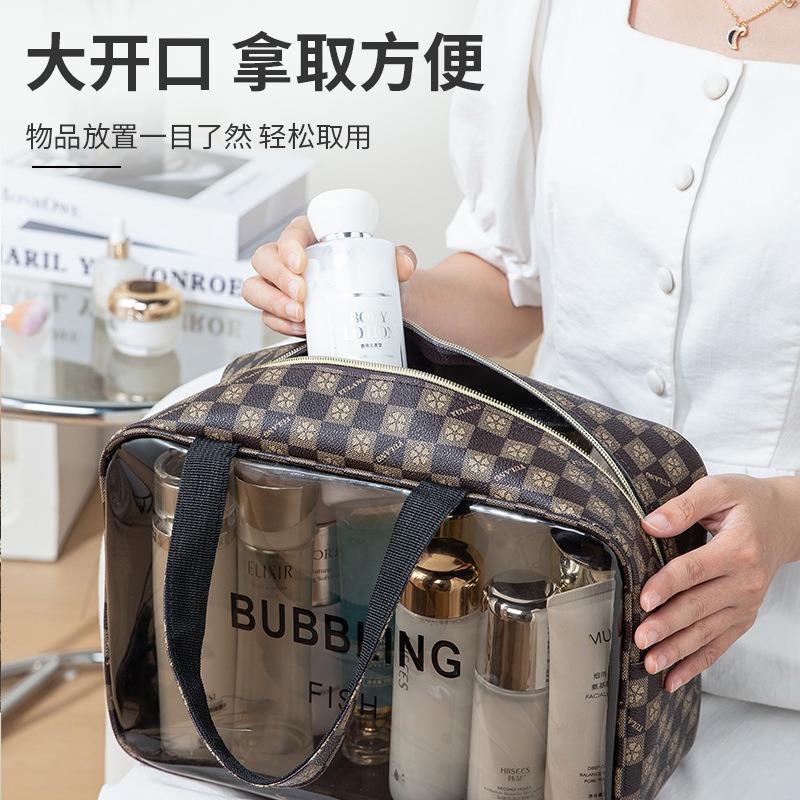 化妆包大量高级感佐致(收U透明手提防水容洗漱P包行便携式收纳包