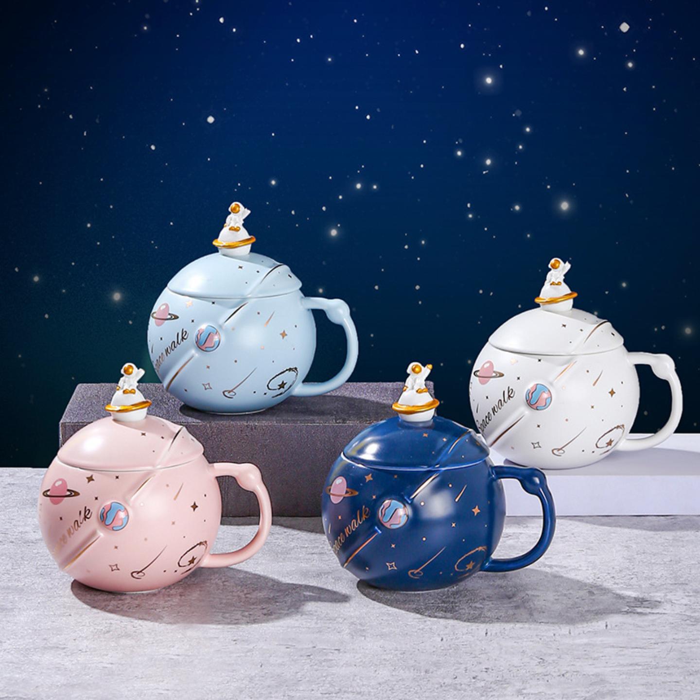 创意宇航员马克杯星空陶瓷杯带
