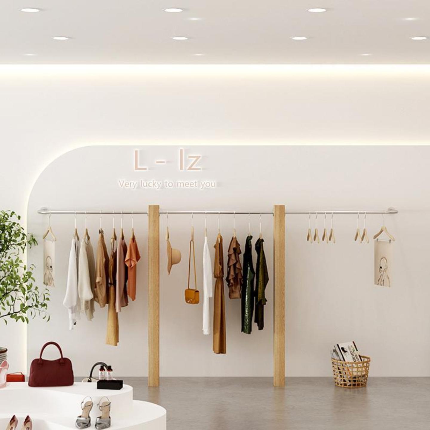 女装店货架展示架童装店实木原木