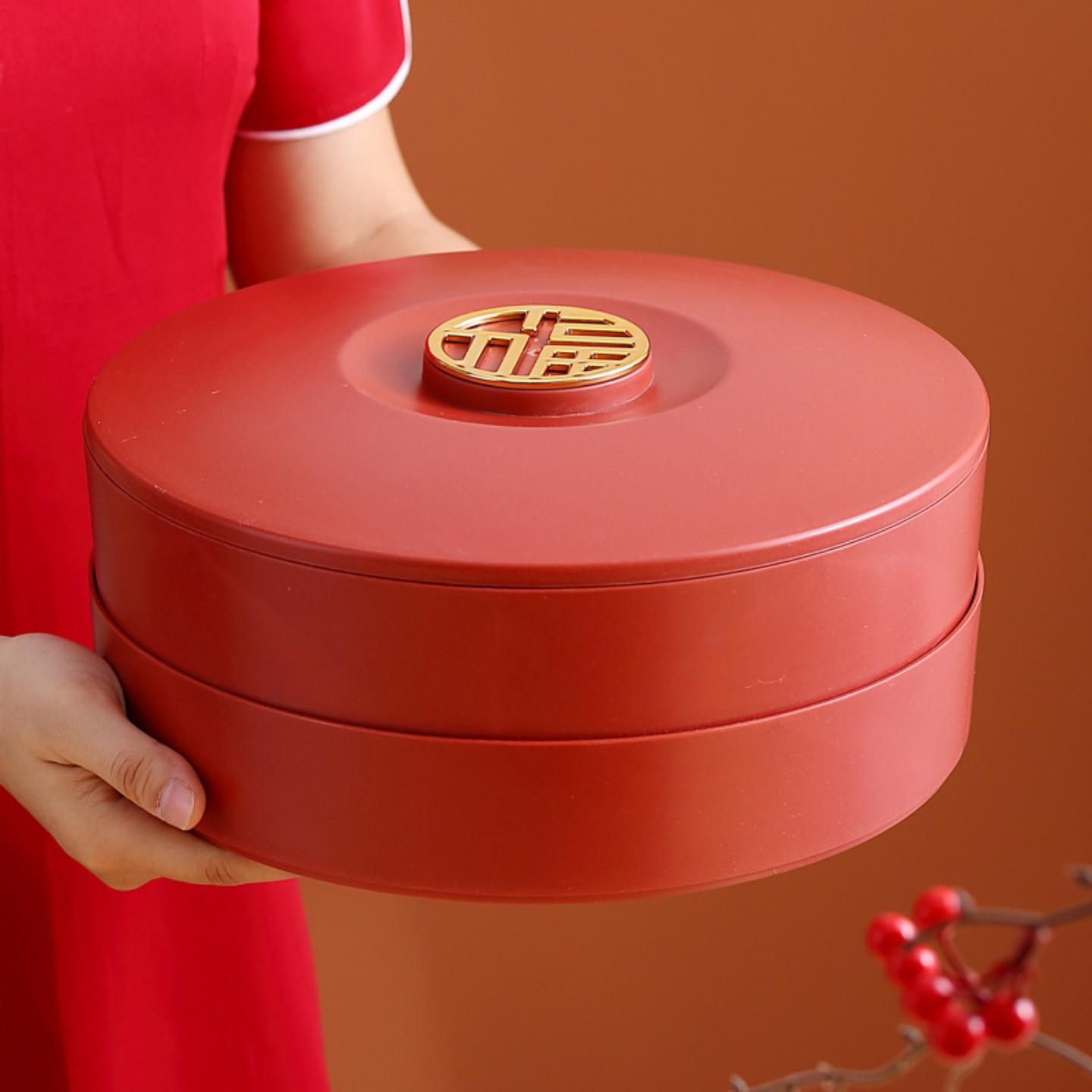 婚庆果盘喜庆红色结婚多层分格